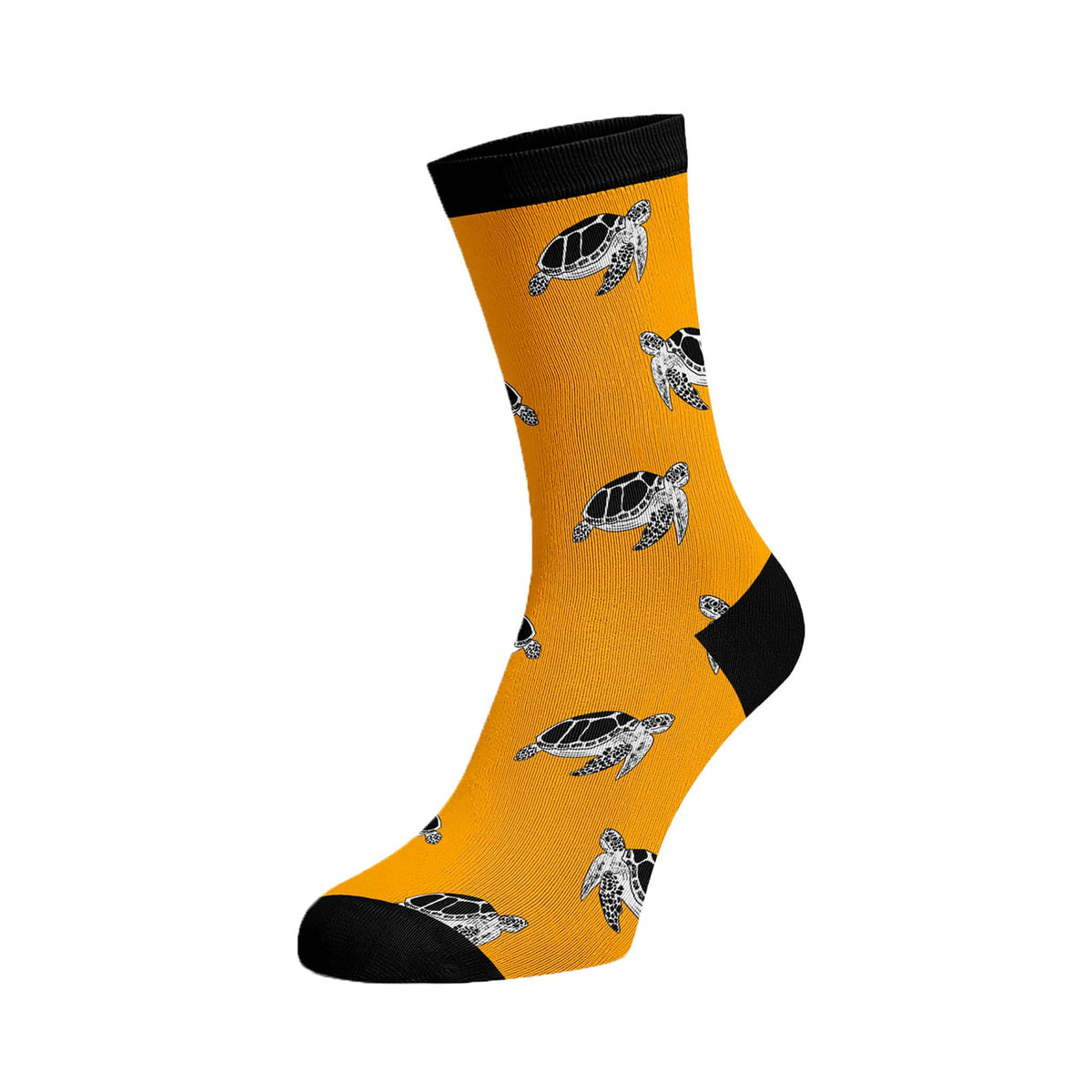 Hansie en Grietjie vulnerable socks featuring a loggerhead turtle design, supporting conservation efforts in Africa.
